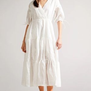 Ted Baker London white midi tiered dress size 2 Brand new only worn once